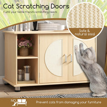 Load image into Gallery viewer, Cat Litter Box Enclosure, Wooden Hidden Kitty Washroom Storage Bench