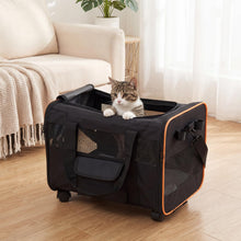 Load image into Gallery viewer, Pet Carrier with Wheels, Foldable Pet Carrier with Telescopic Handle, Shoulder Strap, Washable Pad, Safety Leash