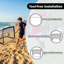 Load image into Gallery viewer, Portable Football Goals Set of 2, 4 x 3 ft Pop Up Soccer Nets