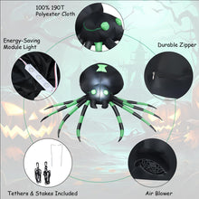 Load image into Gallery viewer, 6FT Halloween Inflatable Spider with LED Lights
