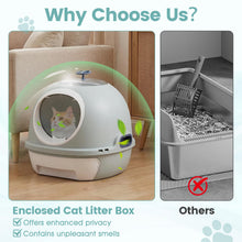 Load image into Gallery viewer, Cat Litter Box with Lid, Helicopter Style Fully Enclosed Cat Toilet with Scoop