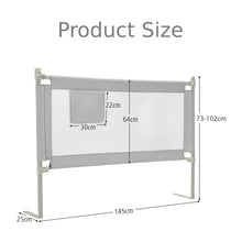 Load image into Gallery viewer, 145cm Height Adjustable Bed Rail with Storage Pocket and Safety Lock