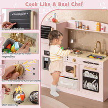 Load image into Gallery viewer, Kids Wooden Kitchen Playset Pretend Play with Chalkboard and Ice Maker