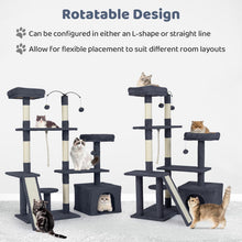 Load image into Gallery viewer, 136cm Tall Multi-Layer Cats Tower with 2 Padded Perches