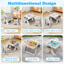 Load image into Gallery viewer, 6-in-1 Multi-activity Children Table & Chair Folding Art Easel Set