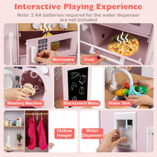 Load image into Gallery viewer, Dual-Sided Toddler Pretend Laundry Toy Kitchen Playset with Real Lights & Sounds