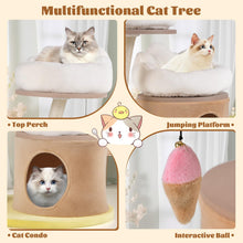 Load image into Gallery viewer, Cat Tree, 83cm Cute Cat Tower with Sisal Scratching Post, Washable Padded Top Perch, Cat Condo, Interactive Ball