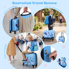Load image into Gallery viewer, 2 Pieces Kid Luggage Set with Spinner Wheels and Lanyard for Carry Strap
