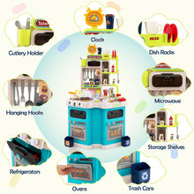 Load image into Gallery viewer, Kids Kitchen Playset Corner Play Kitchen with Realistic Sounds and Lights
