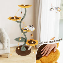 Load image into Gallery viewer, Cat Tree, 175cm Tall Cat Tower with 4 Flower-shaped Platforms