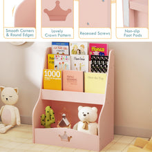 Load image into Gallery viewer, 4-Tier Kids Bookcase, Wooden Children Bookshelf