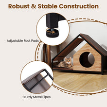 Load image into Gallery viewer, Wooden Cat House for Indoor Cats Kitty Condo Furniture with Porch