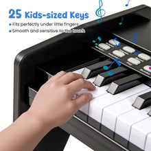 Load image into Gallery viewer, 25 Lighted Keys Kids Piano Keyboard Mini Digital Piano Wooden Toy