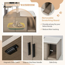 Load image into Gallery viewer, Cat Tree with Litter Box Enclosure Wooden Cat House Furniture