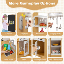 Load image into Gallery viewer, 3-Piece Kids Play Kitchen Set with Realistic Sounds Lights and Blackboard