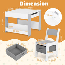 Load image into Gallery viewer, 4 in 1 Wooden Children Activity Desk with 2 Chairs