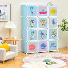 Load image into Gallery viewer, Cartoon Clothes Closet, Portable Kids Wardrobe with Hanging Section