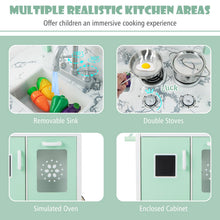 Load image into Gallery viewer, 2 in 1 Kids Play Kitchen, Lighted Toy Kitchen and Grocery Store with Remote Control, Adjustable Brightness