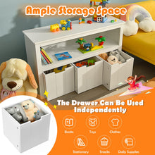 Load image into Gallery viewer, Children Bookcase with Drawers & Large Open Shelf