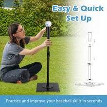 Load image into Gallery viewer, Height Adjustable Baseball Batting Tee with Soft Rubber Topper