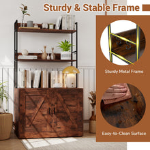 Load image into Gallery viewer, Modern Cat Litter Box Enclosure Cabinet with 3-Tier Shelves Metal Frame