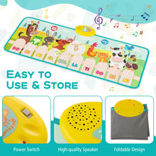 Load image into Gallery viewer, Kids Musical Animal Farm Mat with 10 Piano Keys and 10 Built-in Songs