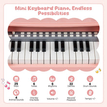 Load image into Gallery viewer, Mini Electric Toddler Keyboard with Microphone (High Stand with Stool)