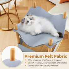 Load image into Gallery viewer, Elevated Cat Bed, 2-tier Bamboo Frame Cat House with Dual-Layer Felt Fabric Top