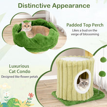 Load image into Gallery viewer, Small Cat Tree, Green Cat Tower with Private Cat Condo