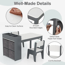 Load image into Gallery viewer, Wooden Children Art Desk with Paper Roll