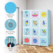 Load image into Gallery viewer, Cartoon Clothes Closet, Portable Kids Wardrobe with Hanging Section