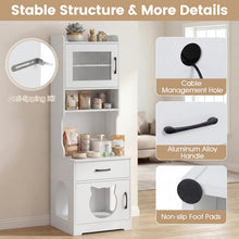 Load image into Gallery viewer, Wooden Cat House with Adjustable LED Light, Charging Station, Storage Shelves, Drawer