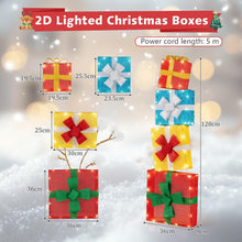 Load image into Gallery viewer, Set of 3/4 Christmas Lighted Gift Boxes Decoration