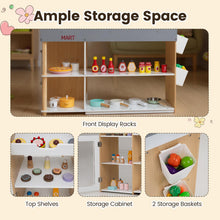 Load image into Gallery viewer, Kids Grocery Store Playset Wooden Pretend Play Supermarket with Shopping Cart