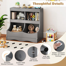 Load image into Gallery viewer, Kids Floor Cabinet Multi-Functional Bookcase -Gray