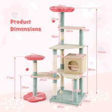 Load image into Gallery viewer, Cat Tree, Multi-Level Cat Tower with Sisal Scratching Posts(155cm Tall)