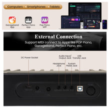 Load image into Gallery viewer, 88 Keys Velocity-Sensitive Piano Keyboard with Music Stand and Carry Bag