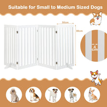 Load image into Gallery viewer, Folding Pet Gate 4 Panels Wooden Freestanding Dog Fence