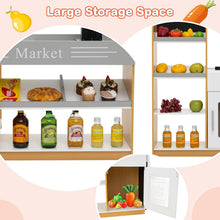 Load image into Gallery viewer, Pretend Play Grocery Store Set with Shopping Cart and 2 Chalkboards