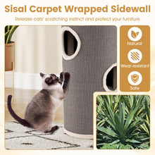 Load image into Gallery viewer, Cat House for Indoor Cats, 3/4-Story Cat Hideaway Cave Bed with Sisal Scratching Pad