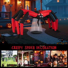 Load image into Gallery viewer, Halloween Inflatable Spider Blow Up Yard Scary Spider with Red Tunnel Light Eyes