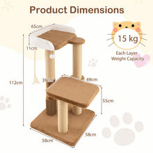 Load image into Gallery viewer, Cat Tree, 112cm Tall Multi-level Cat Tower with Scratching Posts