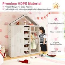 Load image into Gallery viewer, Kids Clothes Closet, Children Dress up Storage Unit with Clothes Rail, Toy Bins, Shelves & Side Baskets