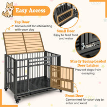 Load image into Gallery viewer, 3-Door Heavy Duty Movable Dog Cage with Lockable Universal Wheels