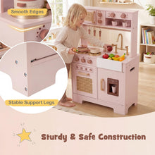 Load image into Gallery viewer, Kids Play Kitchen, Wooden Toy Kitchen with Stoves, Oven