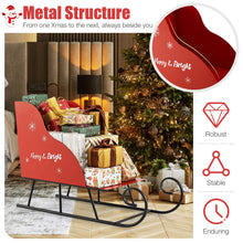 Load image into Gallery viewer, Red Christmas Santa Sleigh, Metal Xmas Decoration