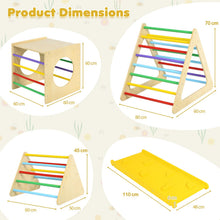 Load image into Gallery viewer, 5 in 1 Kids Climbing Set, Wooden Toddler Climber with 2 Ramps, 2 Triangle Ladders & 1 Cube