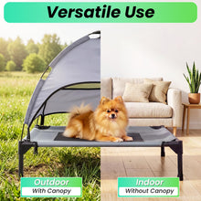 Load image into Gallery viewer, Elevated Dog Bed with Canopy and Removable Shade Tent for Small Dogs