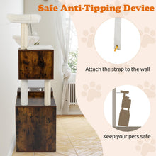 Load image into Gallery viewer, Cat Litter Box Enclosure with Sisal Scratching Post and Mat