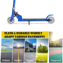 Load image into Gallery viewer, Folding Kick Push Scooter with 2 Flashing Wheels and Adjustable T-bar